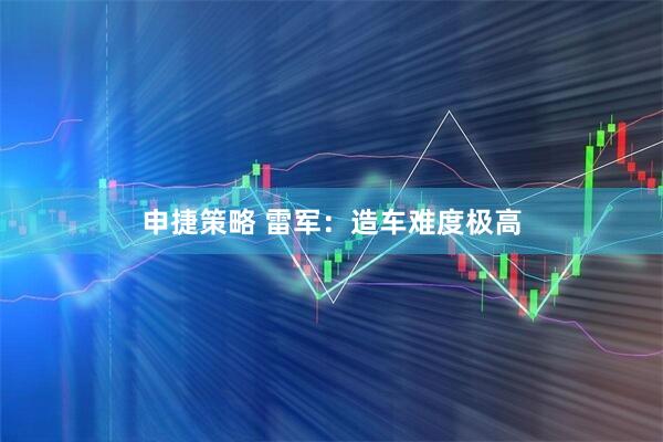 申捷策略 雷军：造车难度极高