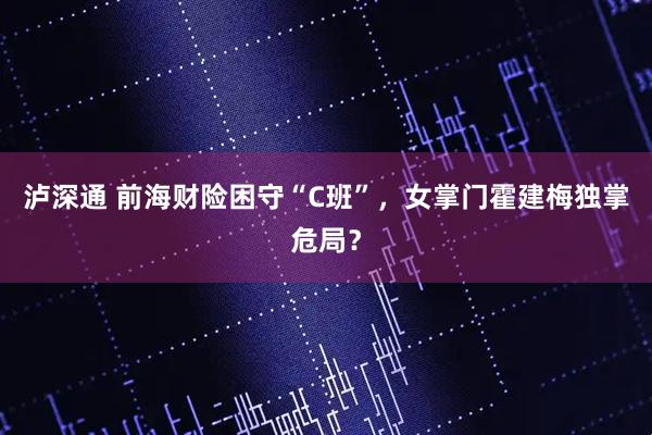 泸深通 前海财险困守“C班”，女掌门霍建梅独掌危局？