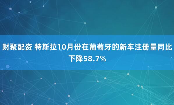 财聚配资 特斯拉10月份在葡萄牙的新车注册量同比下降58.7%