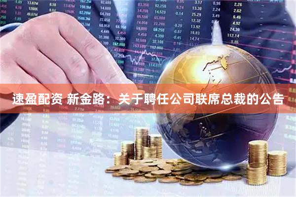 速盈配资 新金路：关于聘任公司联席总裁的公告