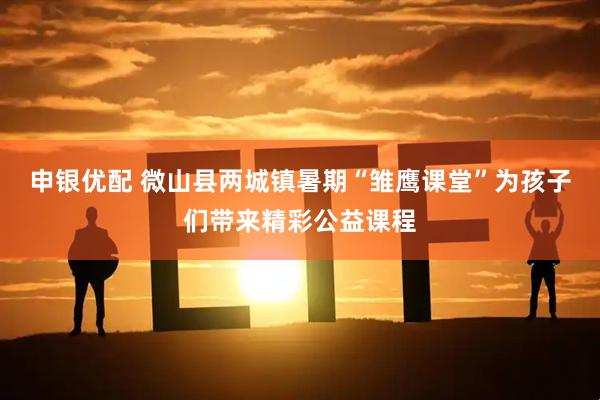 申银优配 微山县两城镇暑期“雏鹰课堂”为孩子们带来精彩公益课程